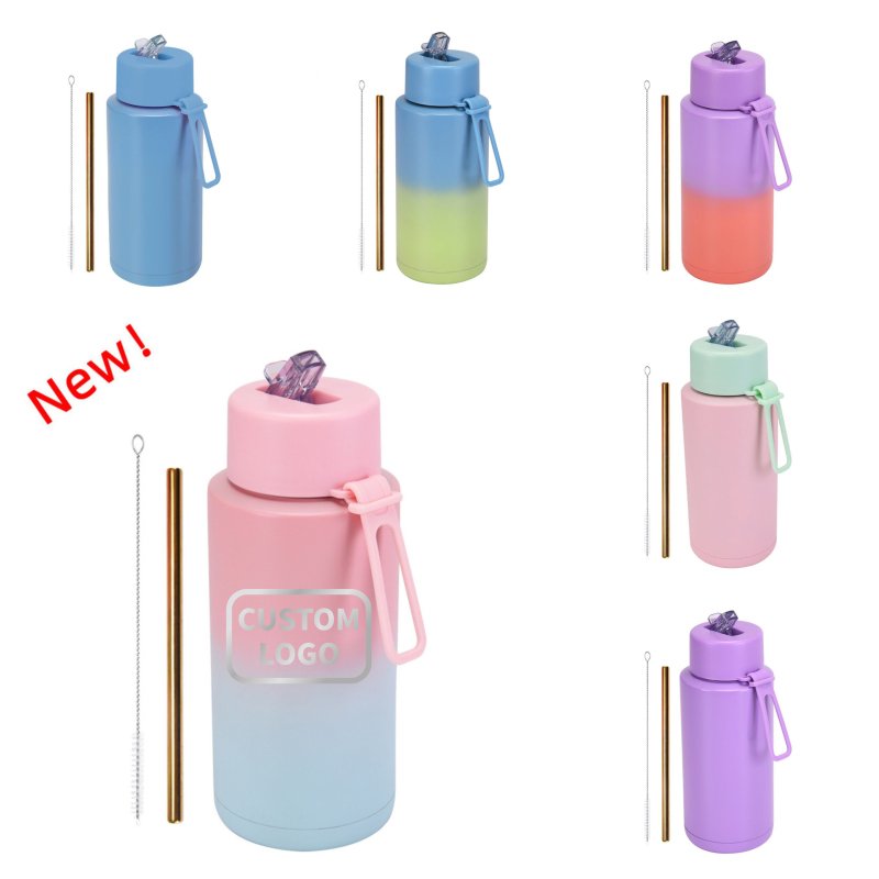 1000ml Stainless Steel 16 oz Double Wall Flask Vacuum Insulated Water Bottle with Lid