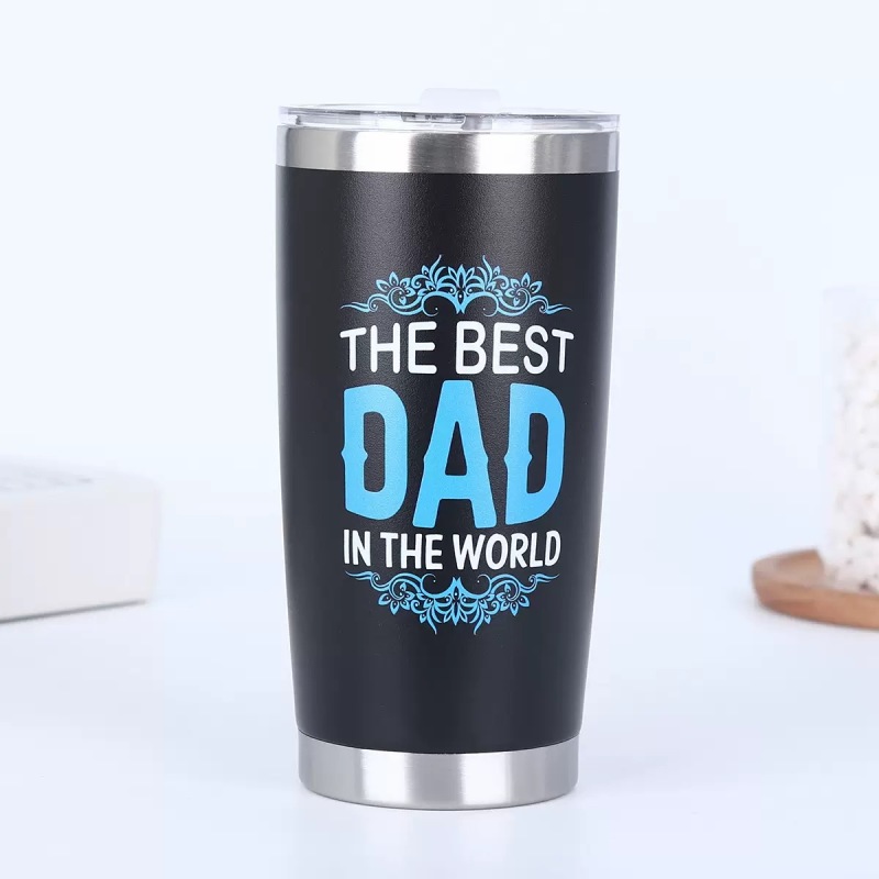 2025 Custom Double Walled 18/8 Stainless Steel Vacuum 20Oz Tumbler Travel Car Cups Mug Mothers Day Fathers Day Gifts for Dad