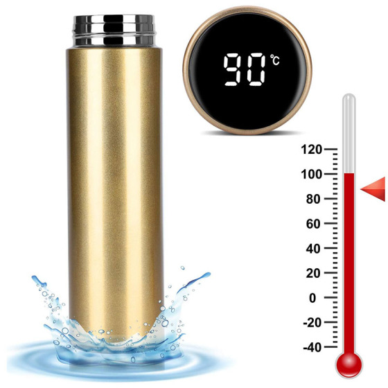 Stainless Steel  Digital Smart Flask Led Vacuum Water Bottle with Temperature Display