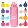 Personalized 16oz Stainless Steel Glass Vacuum Gym Water Bottle Insulated Wide Mouth with Custom Logo for Sports