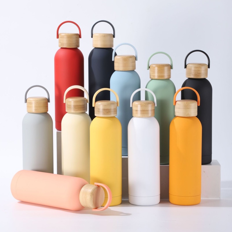 Custom Logo Powder Coated Double Walled Vacuum Insulated Stainless Steel Water Bottle for Kids School