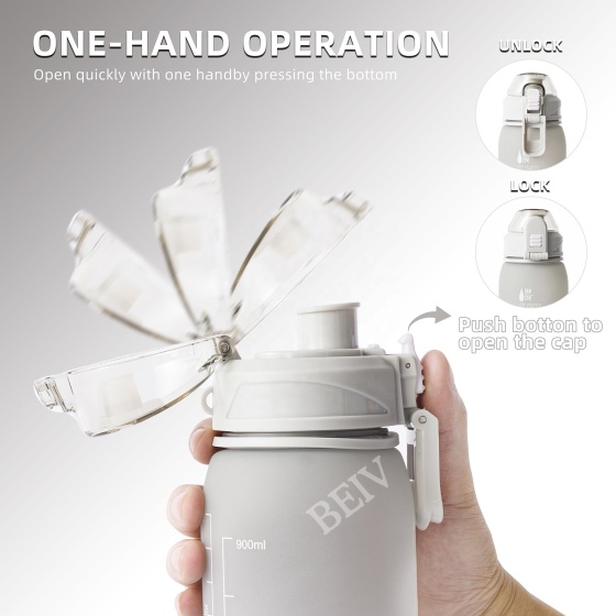 Wholesale Modern Filtered Cold Colapsible Eco Friendly 32OZ Tritan Water Bottle With Handle for Girls School