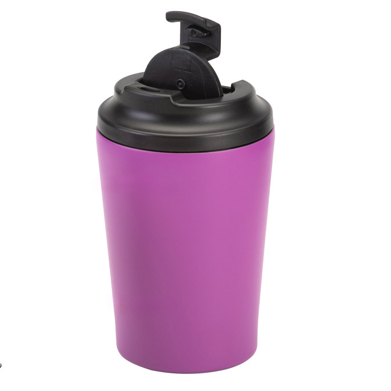 8Oz 12Oz Customizable Leak Proof and Portable One-Hand Flip-Open Double Layer Glass Drinking Coffee Cup Tumblers Mugs With Logo