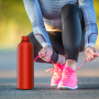 Bulk Cheap Double Wall Vacuum Insulated Powder Coated Outdoor Travel Drinking Stainless Steel Water Bottle
