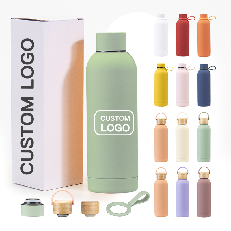 Custom Logo Double Wall Vacuum Insulated Bottles Small Mouth 350ML 500ml 750ML Small Mouth Stainless Steel Sports Water Bottle