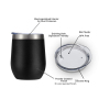 High Quality 12Oz Double Wall Sublimation Stainless Steel Wine Mug Tumbler