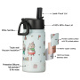 China Wholesale Price 12Oz Insulated Double Wall Stainless Steel Kids Water Bottle for Children With Straw Lid