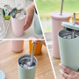Bulk 750ml 24oz Pink Stainless Vacuum Insulated Tumblers With Straws and Covers Silicone Stopper