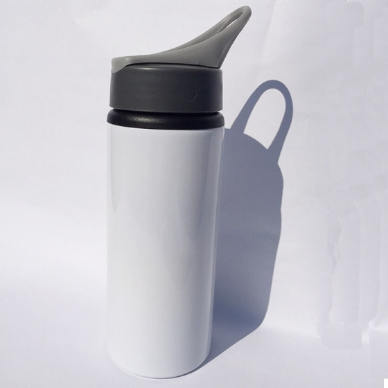 Wholesale Custom 600ml Aluminum White Sublimation Blank Water Bottle with Straw Lid