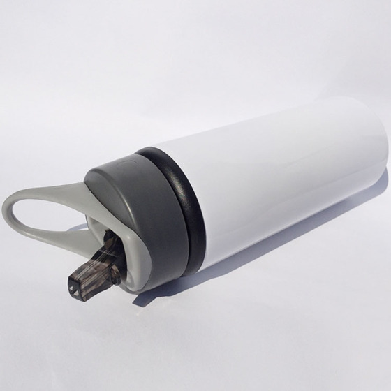 Wholesale Custom 600ml Aluminum White Sublimation Blank Water Bottle with Straw Lid