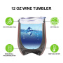 12 Oz Stainless Steel Insulated Shiny Glitter Paint Wine Tumbler Cups