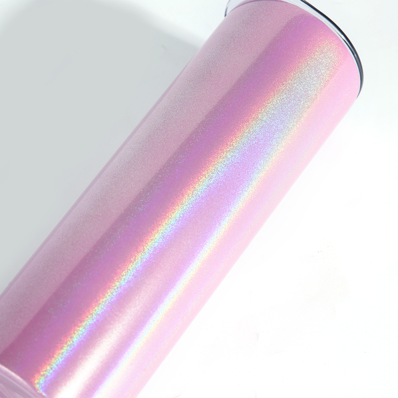 Wholesale Custom Logo Stainless Steel Insulated Glitter 20 oz Skinny Tumblers with Straw and Lid 20oz Glitter Tumbler