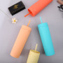 In Bulk Personalized Custom Cute Drink Frosted Colored Tall Plastic Acrylic Tumbler Cup With Straw