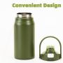 1000ml Custom Logo Wide Mouth Water Flask Stainless Steel Insulated Water Bottle With Handle
