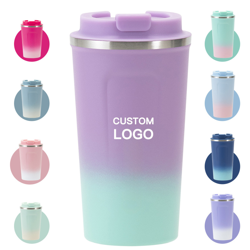 BPA Free 500ml Double Wall Vacuum Travel Coffee Cup Mug Tumbler with Leakproof Lids