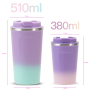 BPA Free 500ml Double Wall Vacuum Travel Coffee Cup Mug Tumbler with Leakproof Lids