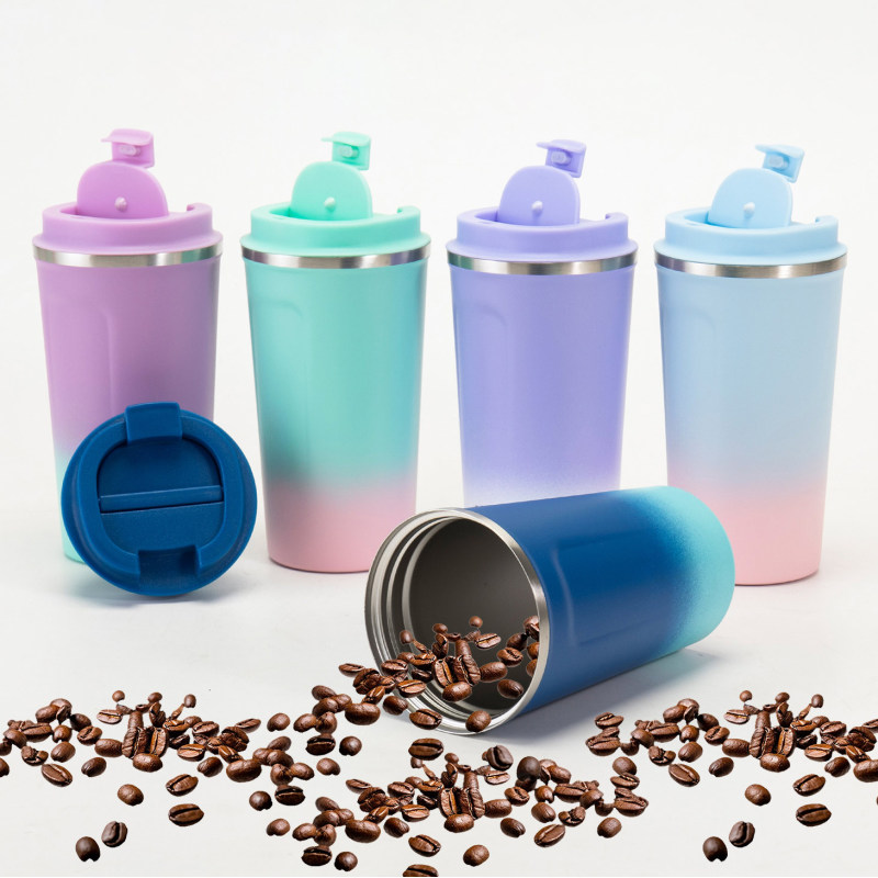 BPA Free 500ml Double Wall Vacuum Travel Coffee Cup Mug Tumbler with Leakproof Lids