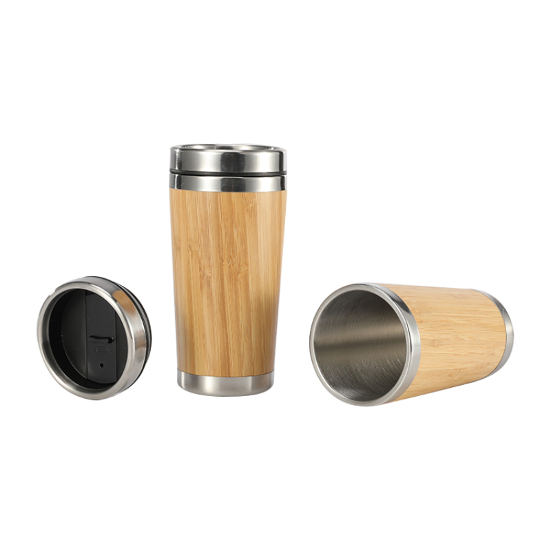 China Direct Sale Insulated Eco 500ML Wooden Stainless Water Bottle