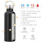 1L 1000Ml Capacity Factory Custom Metal Large Stainless Steel Flasks Double Walled Water Bottle