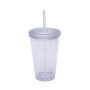 Hot Selling 16Oz Bpa Free Kids Man Woman Colored Double Wall Outdoor Drinking Plastic Acrylic Water Bottles Cups With Wide Straw