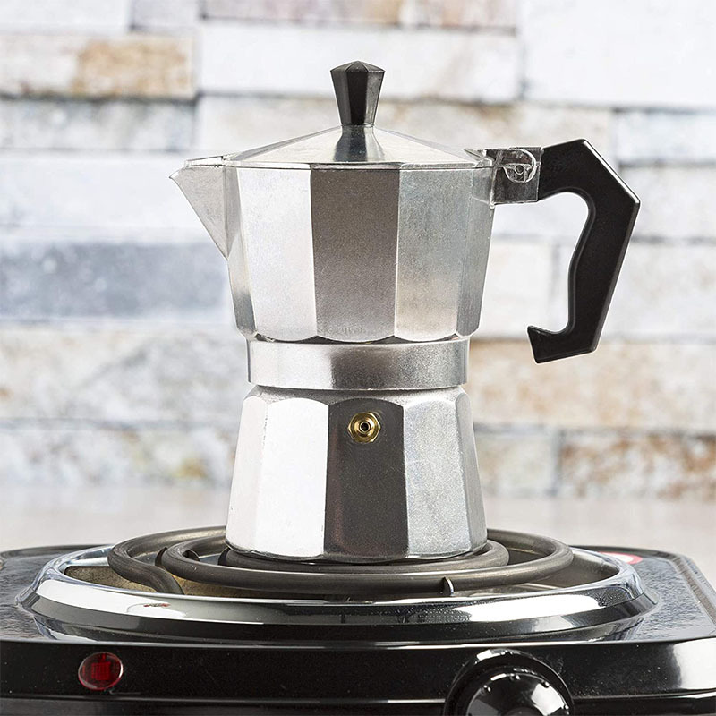 Custom Logo Color Aluminum Moka Pot Kahve Stovetop Italian Coffee Maker Mocha Pot