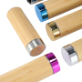 Factory Outlet Natural Eco-Friendly Insulated Bamboo Vacuum Water Bottle 15Oz Optional Capacity
