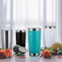 Customized 20oz White Double Wall Stainless Steel Leak Proof Travel  Thermal Vacuum Coffee Mug With Lid and Handle