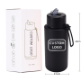 Large Capacity 1L 650ml Portable Wide Mouth Stainless Steel Sports Vacuum Flask Insulated Tumbler Water Bottle With Handle