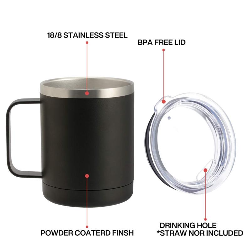 Support OEM ODM12Oz Insulated Mug Reusable Stainless Steel Coffee Cup with Handle