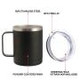 Support OEM ODM12Oz Insulated Mug Reusable Stainless Steel Coffee Cup with Handle