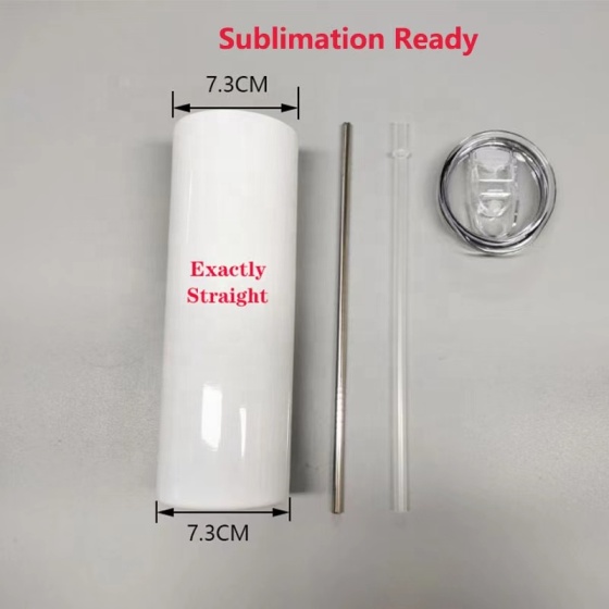 New Sublimation Blank White Skinny Tumbler UV Color Shift Color Change 20oz Straight Tumbler for Heat Transfer