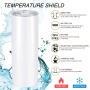 New Sublimation Blank White Skinny Tumbler UV Color Shift Color Change 20oz Straight Tumbler for Heat Transfer