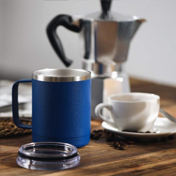 Powder Coated Custom 10oz 14oz Coffee Insulated Stainless Steel Coffee Mugs With Handle