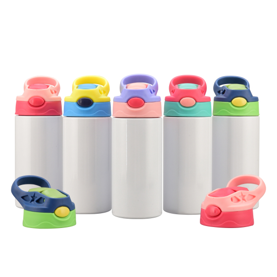 Wholesale 350MI Stainless Steel Insulated Kids Flip Top Straight Sublimation Blank White Water Bottles for Sublimation