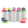 Wholesale 350MI Stainless Steel Insulated Kids Flip Top Straight Sublimation Blank White Water Bottles for Sublimation