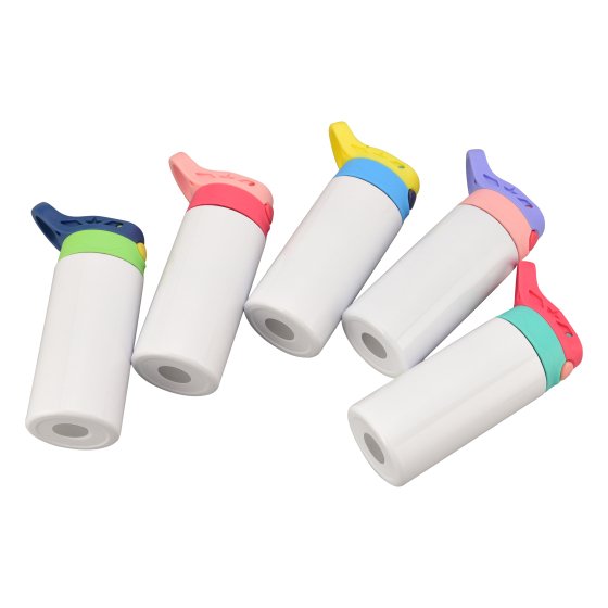 Wholesale 350MI Stainless Steel Insulated Kids Flip Top Straight Sublimation Blank White Water Bottles for Sublimation
