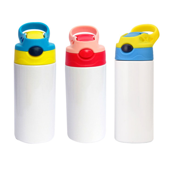 Wholesale 350MI Stainless Steel Insulated Kids Flip Top Straight Sublimation Blank White Water Bottles for Sublimation