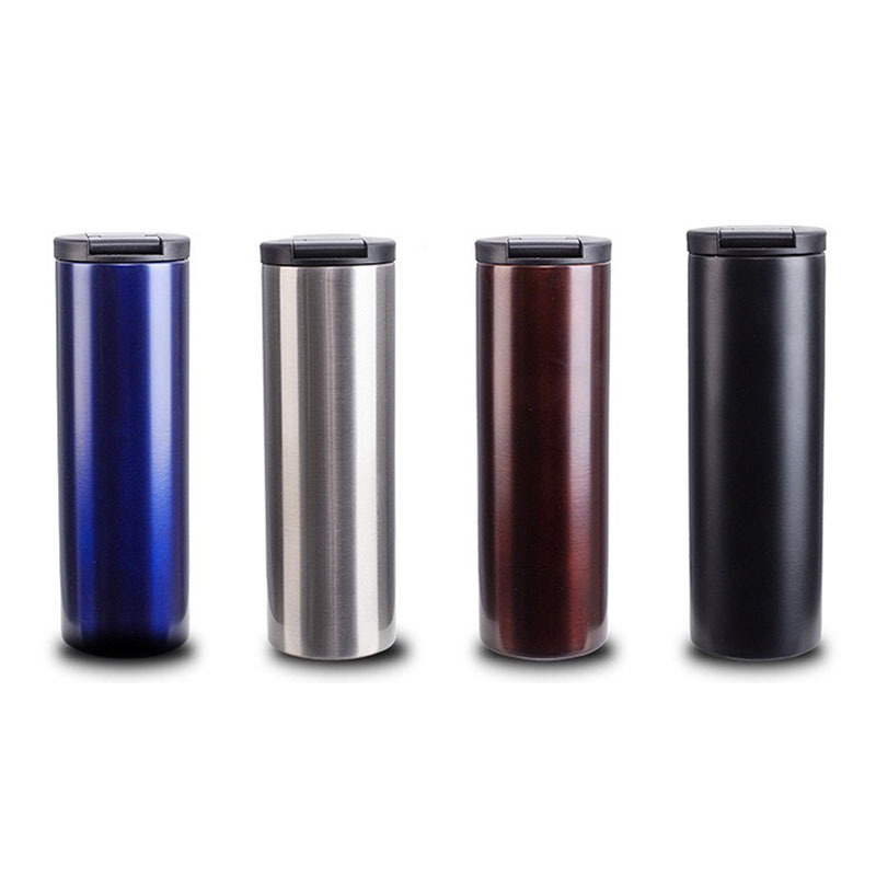 Promotional 500Ml Stainless Steel Camping Travel Mug Black Vacuum Thermal Tumbler