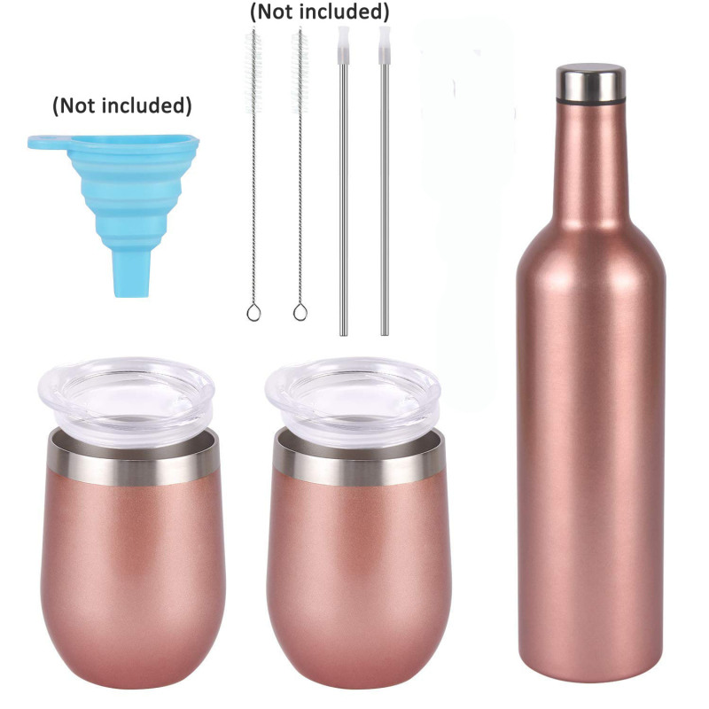 Factory Custom Stainless Steel Sublimation Wine Gift Sets Bundle Steanless Insulated Bottle Tumblers Wine Chiller Gift Set Mixer