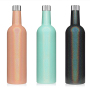 25 Oz Glitter Wine Insulator Triple-Walled 750ml Stainless Steel Wine Growler Bottle With Silicone Funnel