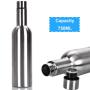 25 Oz Glitter Wine Insulator Triple-Walled 750ml Stainless Steel Wine Growler Bottle With Silicone Funnel