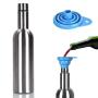 25 Oz Glitter Wine Insulator Triple-Walled 750ml Stainless Steel Wine Growler Bottle With Silicone Funnel