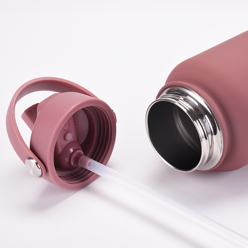 Portable Custom Logo Rubber Paint 650ml 1000ml Stainless Steel Double Wall Outdoor Sports Vacuum Insulated Drink Water Bottle