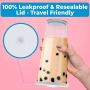 Custom Double Wall Insulated Design Clear Reusable Hard Plastic Cups With a Leakproof Lid and Straws