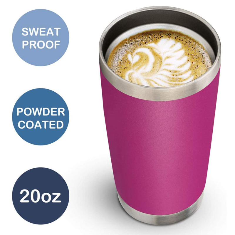 Custom 20Oz Double Wall Vacuum Insulated Stainless Steel Car Cup Coffee Mug With Lid