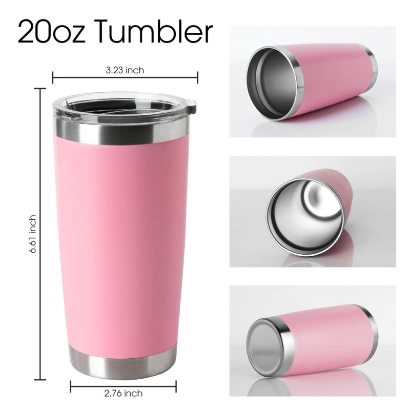 2025 Wholesale Customizable 20oz Stainless Steel Travel Thermal Vacuum Coffee Mug with PP Lid Eco-Friendly Drinkware with Straw