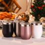 Wholesale LFGB Double Wall Vacuum Stainless Steel Stemless Wine Glass Pint Glasses 12oz Tumbler