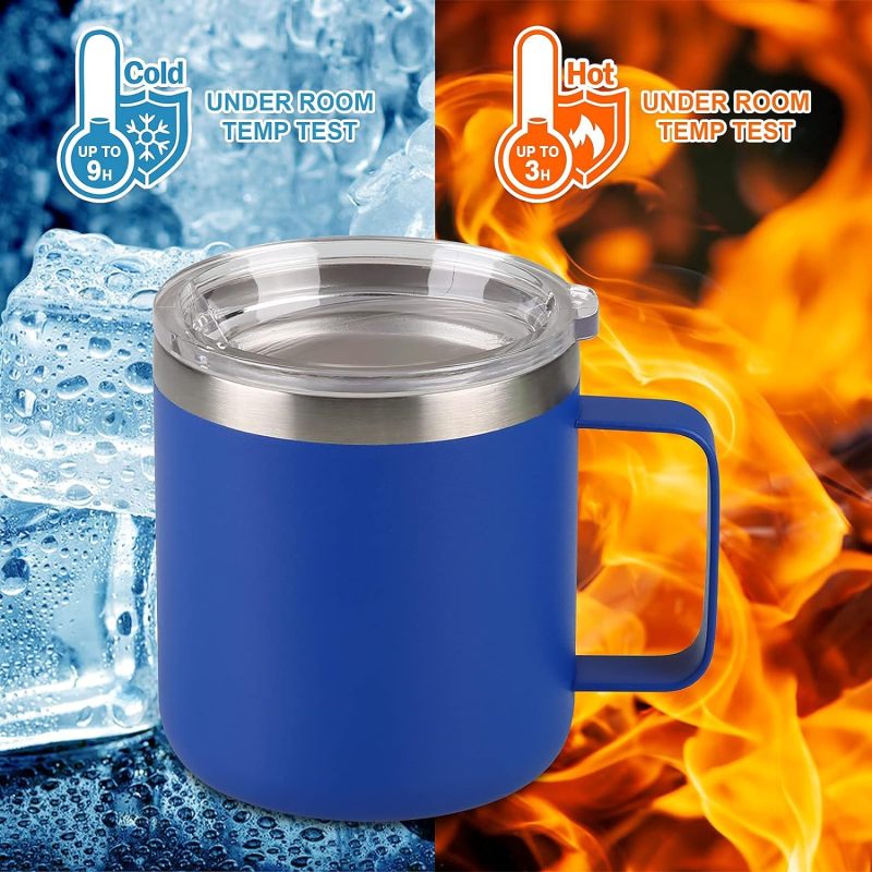 Promotional Wholesale 14oz Personalized Custom Stackable Stainless Steel Travel Camping Vacuum Thermal Coffee Mug With Lid