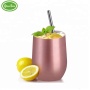 Double Wall 12oz Insulated Stainless Steel Wine Cup Stemless Wine Glass with Stainless Steel Rim