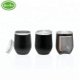 Double Wall 12oz Insulated Stainless Steel Wine Cup Stemless Wine Glass with Stainless Steel Rim